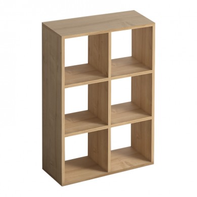 Cube Megapap melamine bookcase in oak color 73,5x34x109cm.