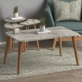 Soul Megapap melamine coffee table set of 4 in beige marble effect color 90x55x43cm.
