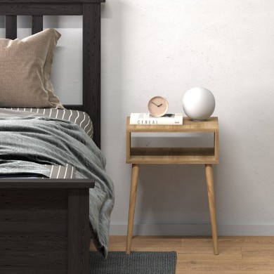 Fiona Megapap melamine - beech bedside table in pine oak color 45x30x58cm.