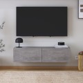 Palm Megapap melamine wall mounted tv furniture in retro grey color 120x32x30cm.