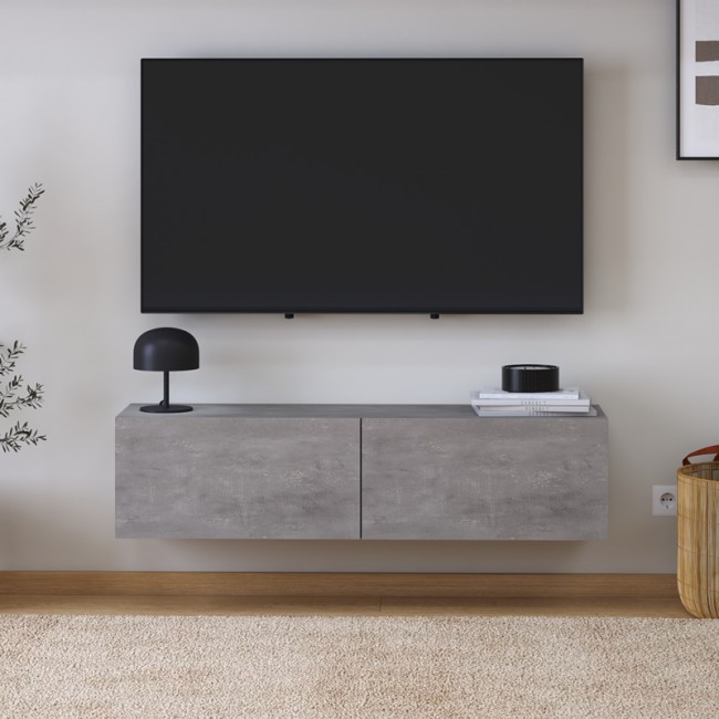 Έπιπλο τηλεόρασης επιτοίχιο Palm Megapap χρώμα γκρι ρετρό 120x32x30εκ.