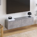 Palm Megapap melamine wall mounted tv furniture in retro grey color 120x32x30cm.