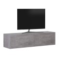 Palm Megapap melamine wall mounted tv furniture in retro grey color 120x32x30cm.