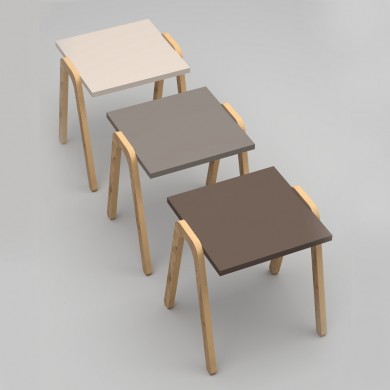 Como Megapap nesting side table set of 3 in brown - cappuccino - cream color 36x32x40cm.