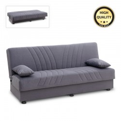 Καναπές - κρεβάτι Marvy Megapap υφασμάτινος με αποθηκευτικό χώρο χρώμα ανθρακί 182x77x87εκ.