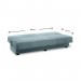 Καναπές - κρεβάτι Marvy Megapap υφασμάτινος με αποθηκευτικό χώρο χρώμα μέντα 182x77x87εκ.
