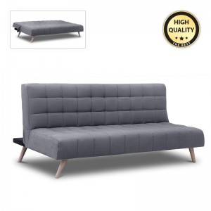 Καναπές - κρεβάτι Trentino Megapap τριθέσιος υφασμάτινος χρώμα σκούρο γκρι 183x92x80εκ.