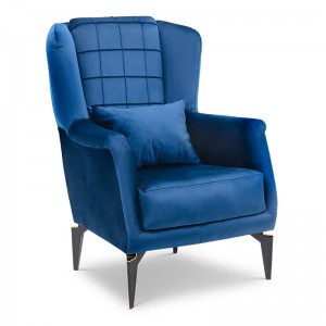 Μπερζέρα - πολυθρόνα Jasmin Megapap βελούδινη χρώμα μπλε σκούρο 74x79x101εκ.