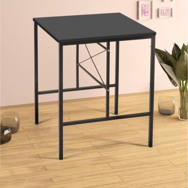 Τραπέζι Rafin Megapap μεταλλικό - μελαμίνης χρώμα μαύρο 60x60x72εκ.