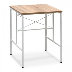 Τραπέζι Rafin Megapap μεταλλικό - μελαμίνης χρώμα λευκό - sonoma 60x60x72εκ.