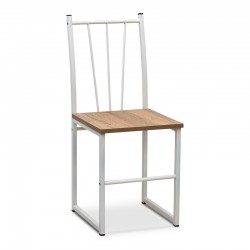 Καρέκλα Thiago Megapap μεταλλική - μελαμίνης χρώμα λευκό - sonoma 39x43x86εκ.