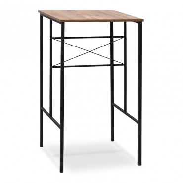 Τραπέζι μπαρ/stand Rachel Megapap μεταλλικό - μελαμίνης χρώμα μαύρο - καρυδί 60x60x110εκ.