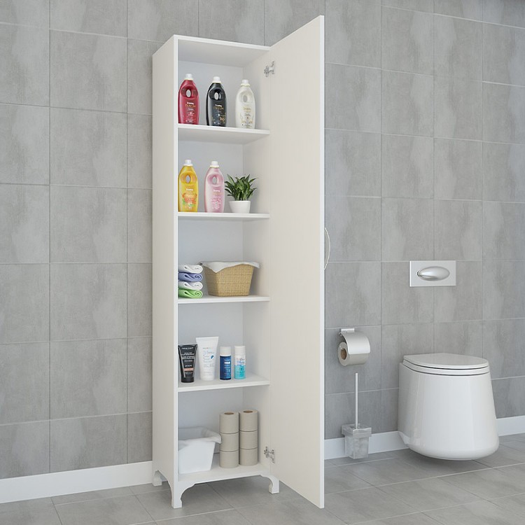 Ντουλάπι κουζίνας/μπάνιου - παπουτσοθήκη μελαμίνης Shelley Megapap σε λευκό 30x32x168εκ.