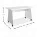 Τραπέζι Foley Megapap τροχήλατο από μελαμίνη χρώμα λευκό 110x60x75εκ.