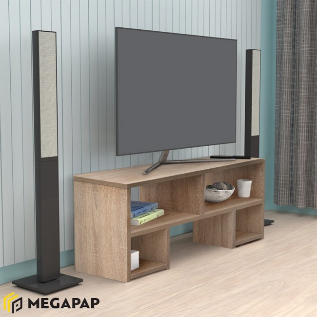 Έπιπλο τηλεόρασης Padua Megapap από μελαμίνη χρώμα sonoma 120x30x40εκ.