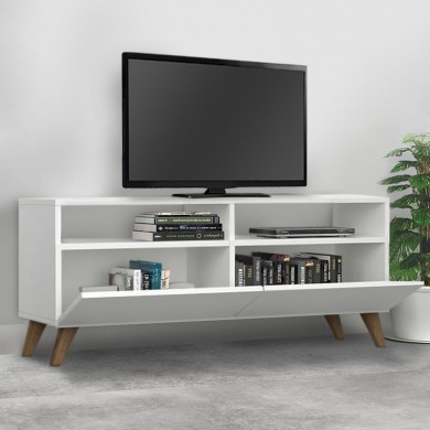 Inci Megapap melamine TV furniture in white color 120x35x50cm.