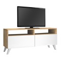 Encoy Megapap melamine TV furniture in sonoma - white color 120x35x50cm.