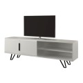 Έπιπλο τηλεόρασης Foot Megapap χρώμα λευκό 160x35x49εκ.
