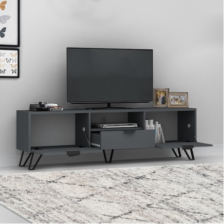 Jasmine Megapap melamine TV furniture in grey color 170x35x50cm.