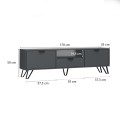 Jasmine Megapap melamine TV furniture in grey color 170x35x50cm.