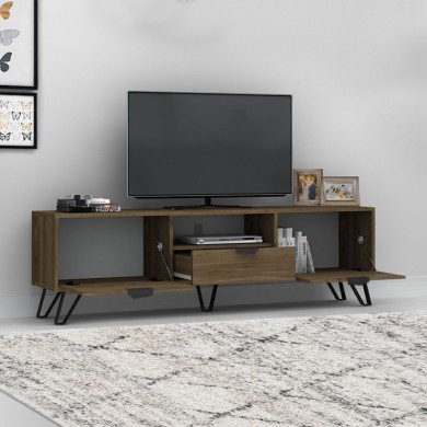 Jasmine Megapap melamine TV furniture in walnut color 170x35x50cm.