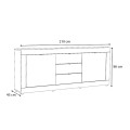 Ocean Megapap melamine buffet in anthracite color 240x45x86cm.