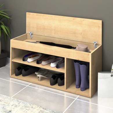 Mod Megapap melamine shoe rack of 8 pairs in sonoma color 105x30x48cm.