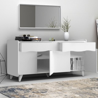 Sila Megapap melamine buffet in white color 140x45x72cm.