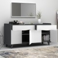 Μπουφές Sila Megapap χρώμα λευκό - γκρι 140x45x72εκ.
