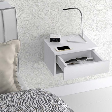 Mary Megapap melamine hanging bedside table in white color 40x30x23cm.