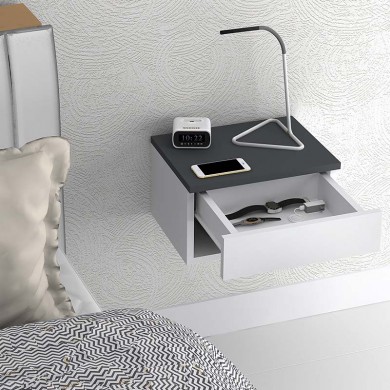Mary Megapap melamine hanging bedside table in anthracite - white color 40x30x23cm.