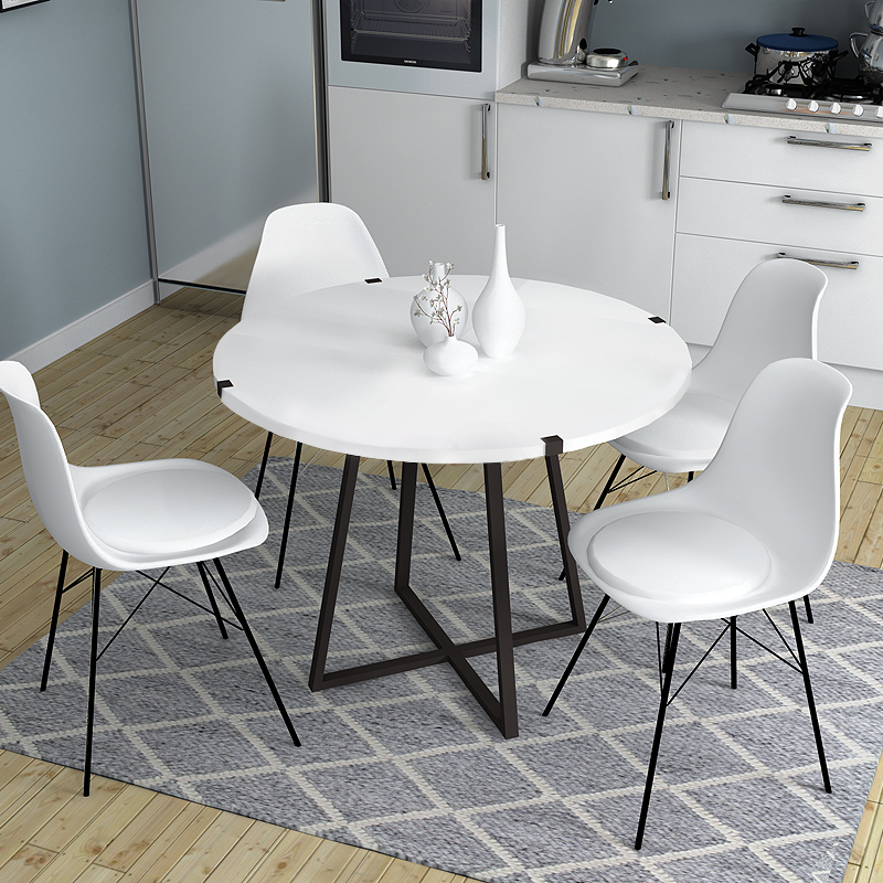 Rubes Megapap metallic - melamine table in anthracite - white color 100x100x78cm.
