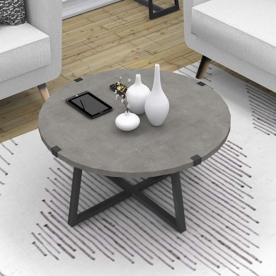 Mauricio Megapap metallic - melamine coffee table in anthracite color 78x78x43cm.