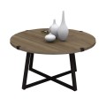 Mauricio Megapap metallic - melamine coffee table in walnut - anthracite color 78x78x43cm.