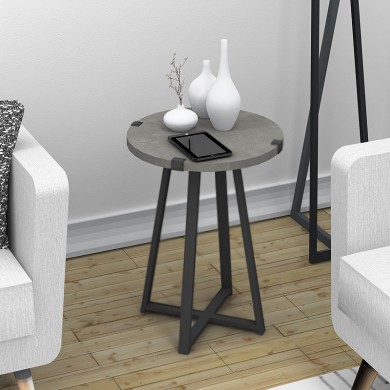 Pedro Megapap metallic - melamine side table in anthracite color 44x44x58cm.