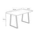 Gable Megapap metallic - melamine table in sonoma - anthracite color 140x80x76cm.