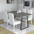 Gable Megapap metallic - melamine table in anthracite color 140x80x76cm.