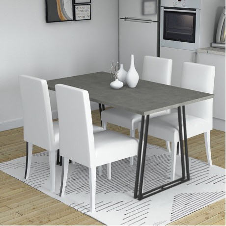 Gable Megapap metallic - melamine table in anthracite color 140x80x76cm.