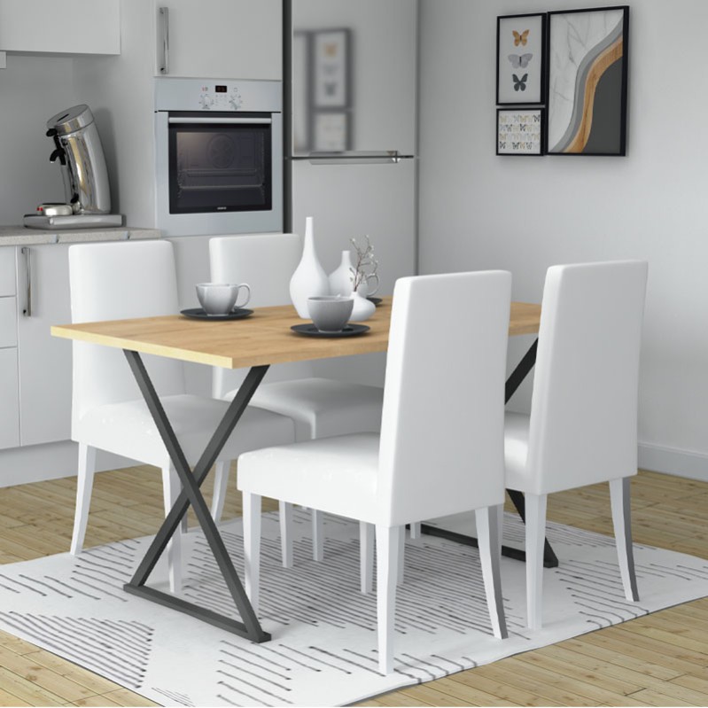 Bette Megapap metallic - melamine table in sonoma - anthracite color 140x80x76cm.