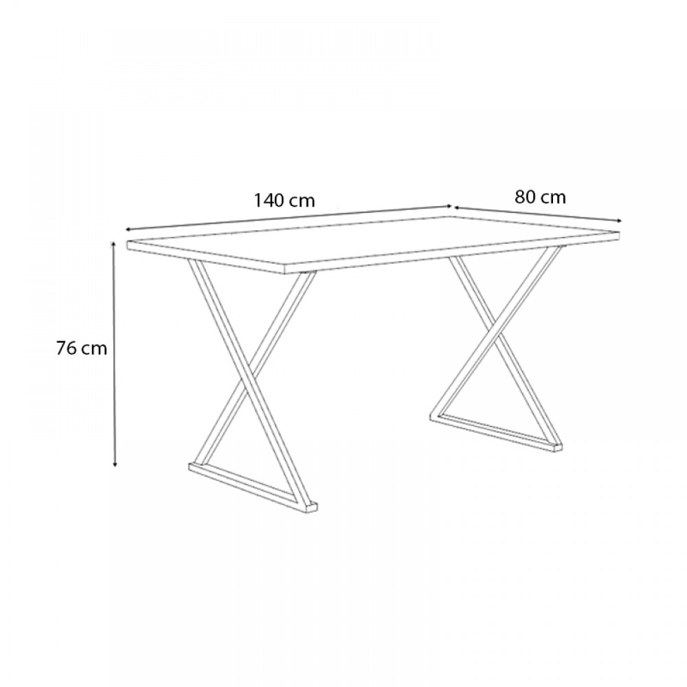Τραπέζι Bette Megapap μεταλλικό - μελαμίνης χρώμα γκρι σκυροδέματος 140x80x76εκ.