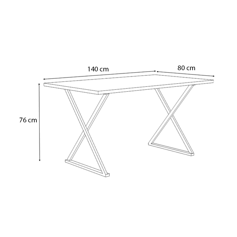Bette Megapap metallic - melamine table in anthracite color 140x80x76cm.