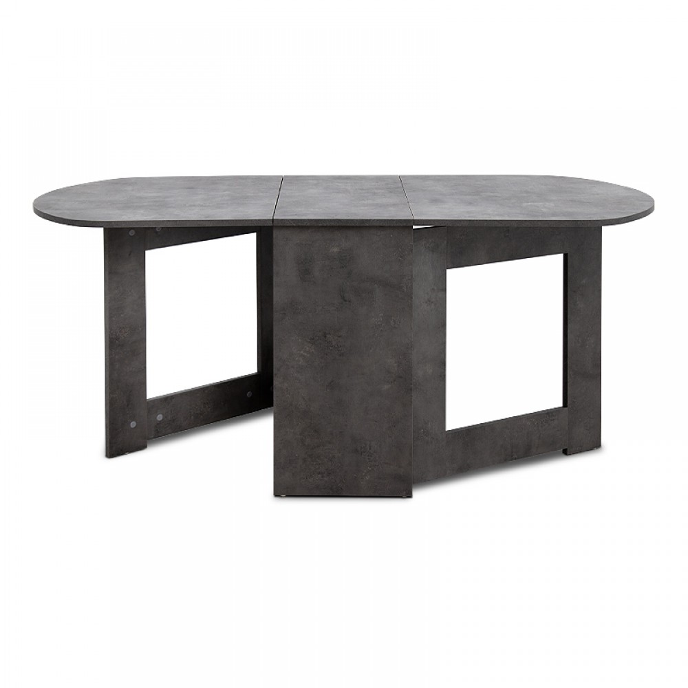 Τραπέζι μελαμίνης Winslet Megapap επεκτεινόμενο χρώμα γκρι σκυροδέματος 34(63+63)x80x76εκ.