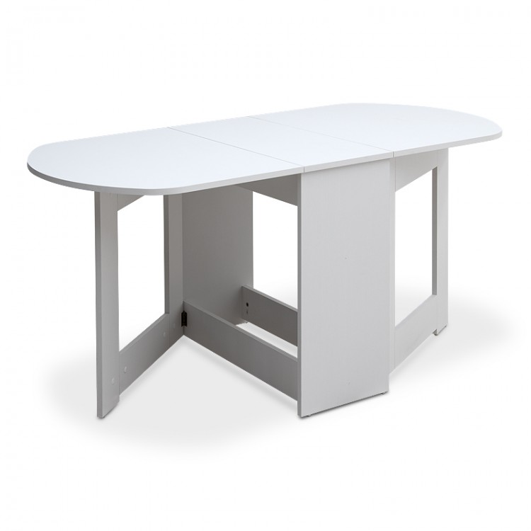 Τραπέζι μελαμίνης Winslet Megapap επεκτεινόμενο χρώμα λευκό 34(63+63)x80x76εκ.