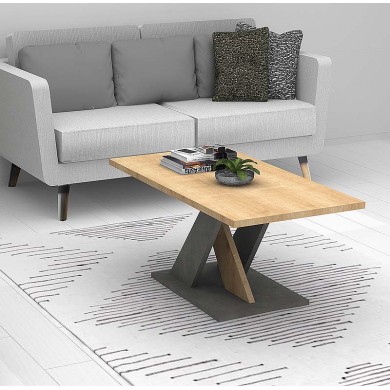 Marcello Megapap melamine coffee table in sonoma - anthracite color 110x55x47cm.