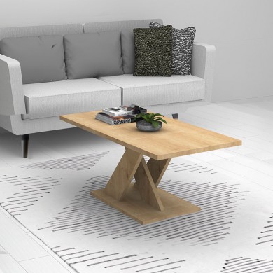 Marcello Megapap melamine coffee table in oak color 110x55x47cm.