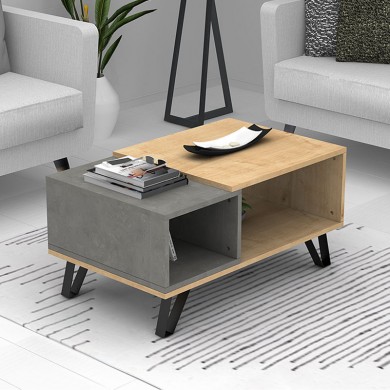 Don Megapap melamine coffee table in sonoma - anthracite color 90x55x44cm.