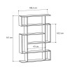 Βιβλιοθήκη μελαμίνης Clint Megapap χρώμα sonoma - ανθρακί 108x25x161εκ.