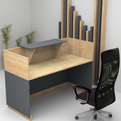 Lemmon Megapap melamine reception office in sonoma - anthracite color 160x70x110cm.