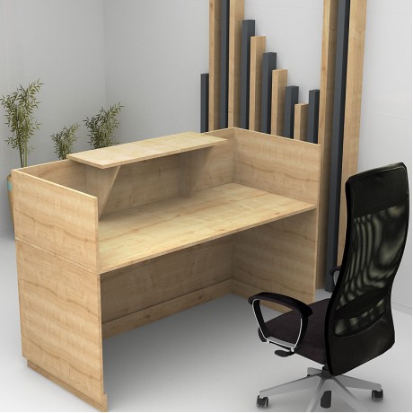 Γραφείο υποδοχής - reception Lemmon Megapap χρώμα φυσικό οξιάς 160x70x110εκ.
