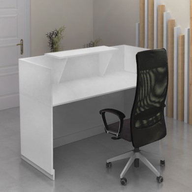Lemmon Megapap melamine reception office in white color 160x70x110cm.
